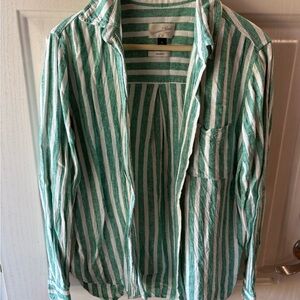 Universal Thread Striped Green and White Tee